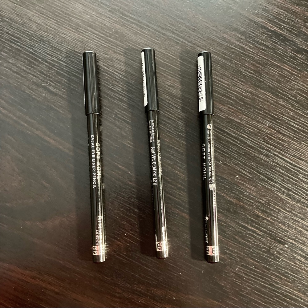 🆕 Pack of Three (3) Rimmel Soft Kohl Eyeliner Jet Black 0.04 Ounces - Picture 2 of 5